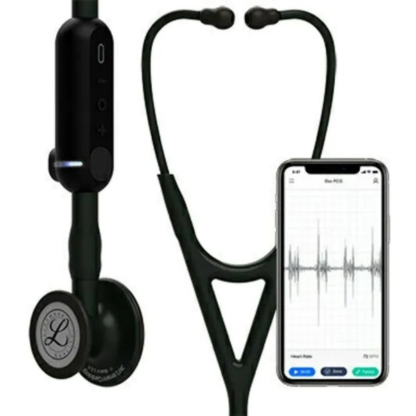 3M Littmann Littmann CORE Digital Stethoscope, Rainbow Chestpiece, Black, 27 inch 3M8570